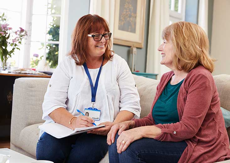 social worker meeting with patient